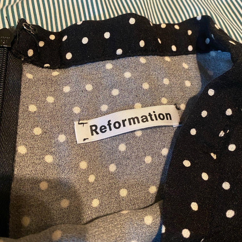 Reformation Size Small Black Polka Dot Skirt
